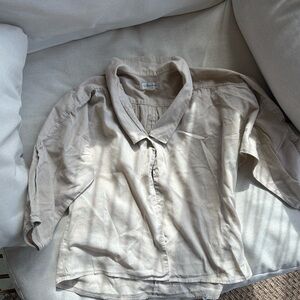 Cream Button-Up Blouse